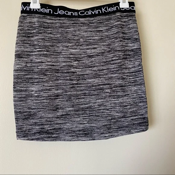 Calvin Klein grey space dye logo waistband mini bodycon skirt S - Picture 6 of 6